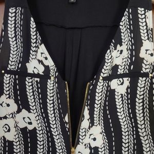 Sexy Express Zip up Blouse Small